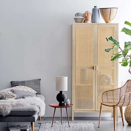 Bloomingville Mariana Pine And Rattan Wardrobe from Accessories for the Home