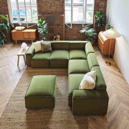 Swyft Model 03 Corner Sofa with Ottoman in Velvet from Accessories for the Home