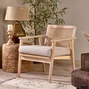 Atri Wood & Cane Occasional Chair with Cushion from Accessories for the Home