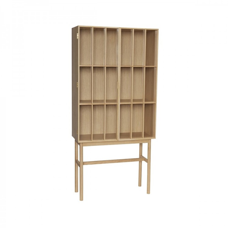 Hubsch Shoji Tall Oak Display Cabinet from Accessories for the Home