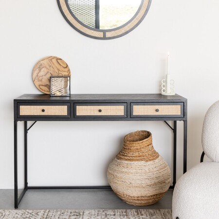 Guuji Rattan & Iron Console Table from Accessories for the Home