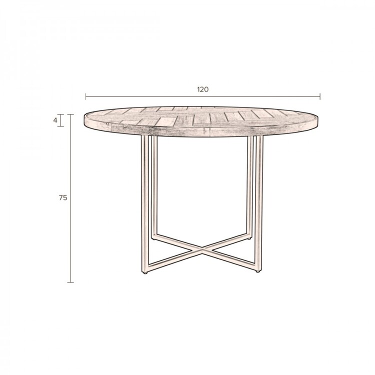 Dutchbone Class Dark Wood Circular Dining Table from Accessories for the Home