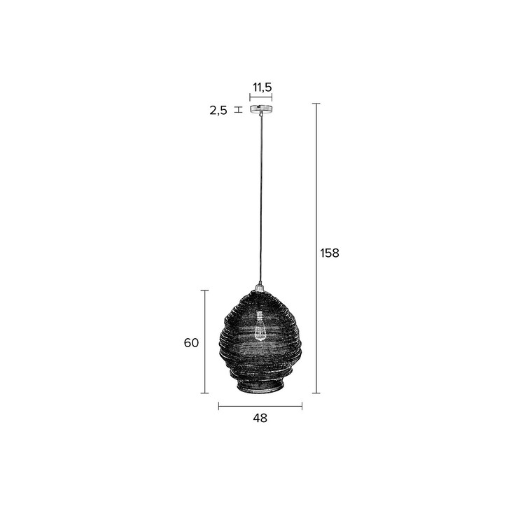 Lena Mesh Pendant Lamp (2 Sizes) - Brass or Black from Accessories for the Home