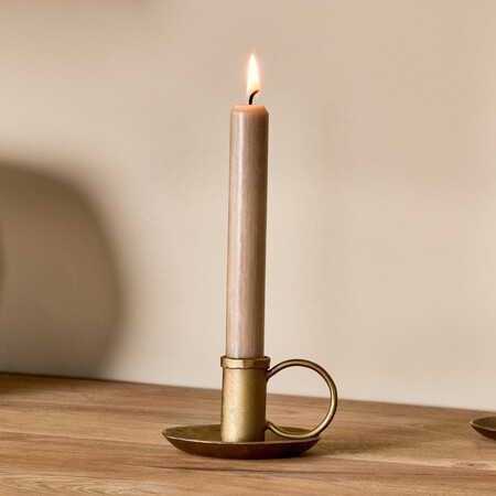 Amri Iron Candlestick - Antique Brass or Black from Accessories for the Home 2