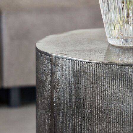 Rota Brushed Silver Circular Coffee Table (50cm Dia) from Accessories for the Home 2