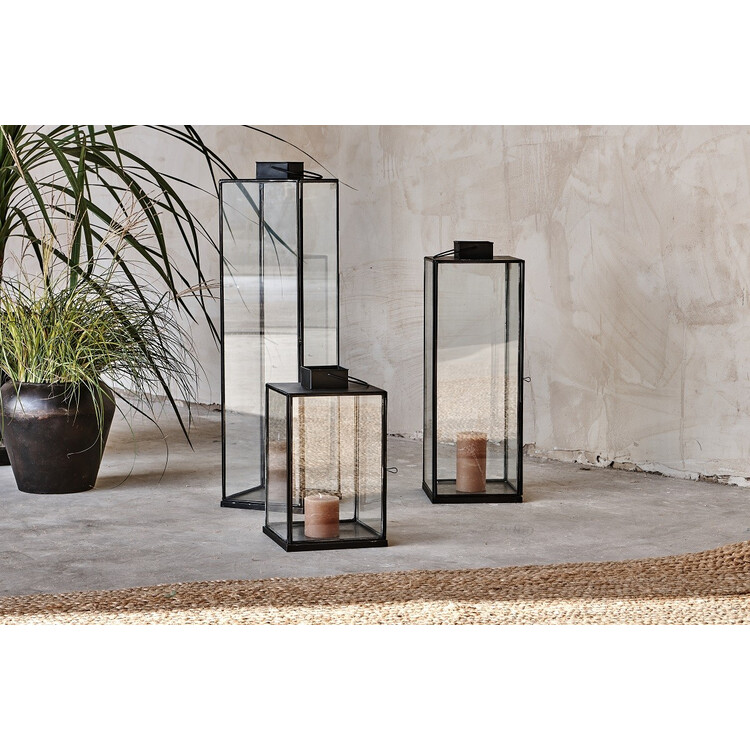 Sia Antique Black Iron & Glass Lantern from Accessories for the Home