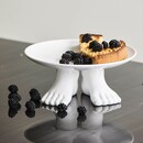 Nordal CICELY White Ceramic Feet Cake Stand from Accessories for the Home