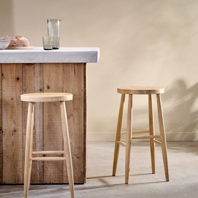 Mengwi Natural Mango Wood Bar Stool from Accessories for the Home