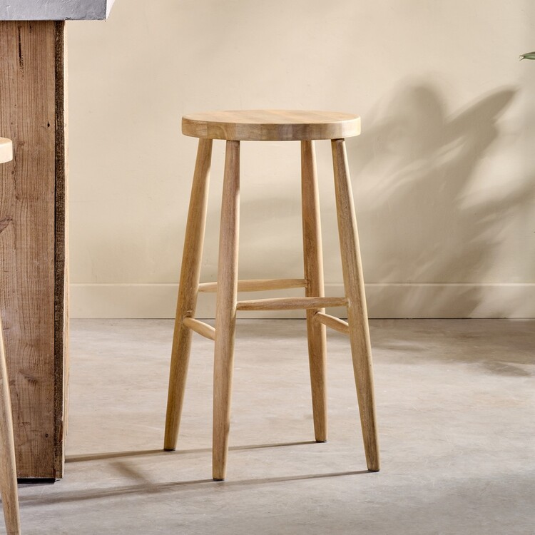 Mengwi Natural Mango Wood Bar Stool from Accessories for the Home