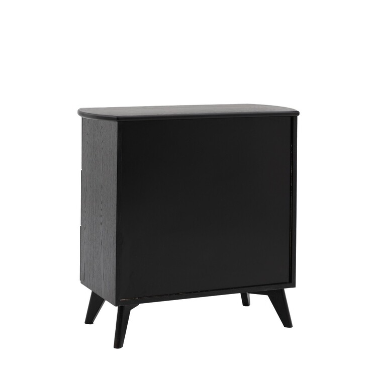 Stella Black Wood and Rattan Chest of Drawers from Accessories for the Home