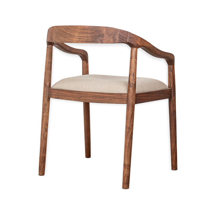 Anbu Acacia Upholstered Dining Chair- Washed Walnut from Accessories for the Home