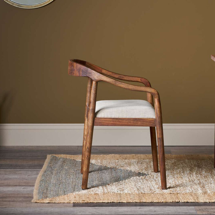 Anbu Acacia Upholstered Dining Chair- Washed Walnut from Accessories for the Home