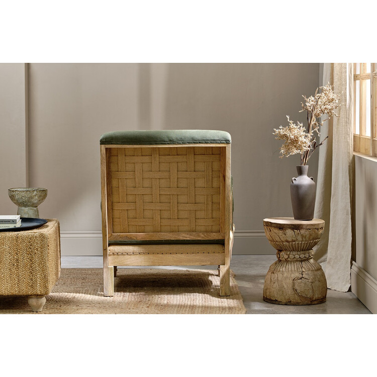 Abe Deconstructed Linen Armchair in Olive from Accessories for the Home