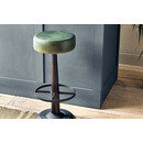 Leather and Iron Bar Stool in Chocolate Brown or Rich Green from Accessories for the Home