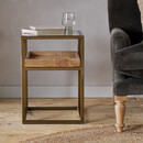 Luzon Brass & Mango Wood Display Side Table from Accessories for the Home