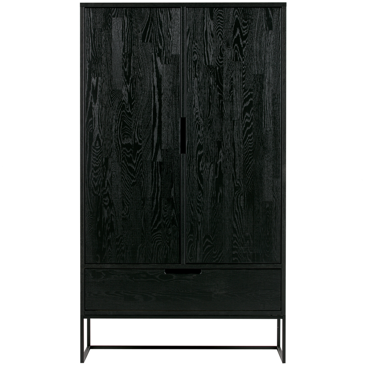 Silas Black Ash Wood Wide Cabinet from Accessories for the Home