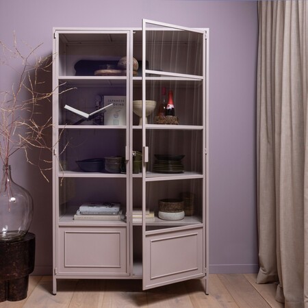 Woood Ronja Soft Pink Metal Display Cabinet from Accessories for the Home