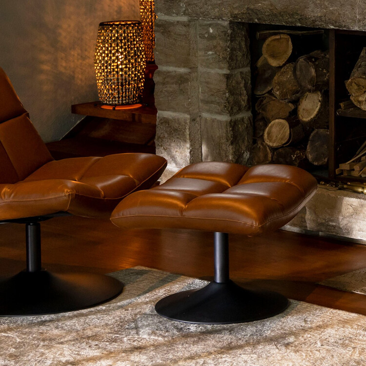 Dutchbone Bar Vintage Brown Foot Stool from Accessories for the Home