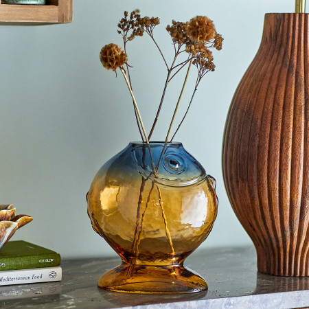 Varga Glass Fish Vase from Accessories for the Home