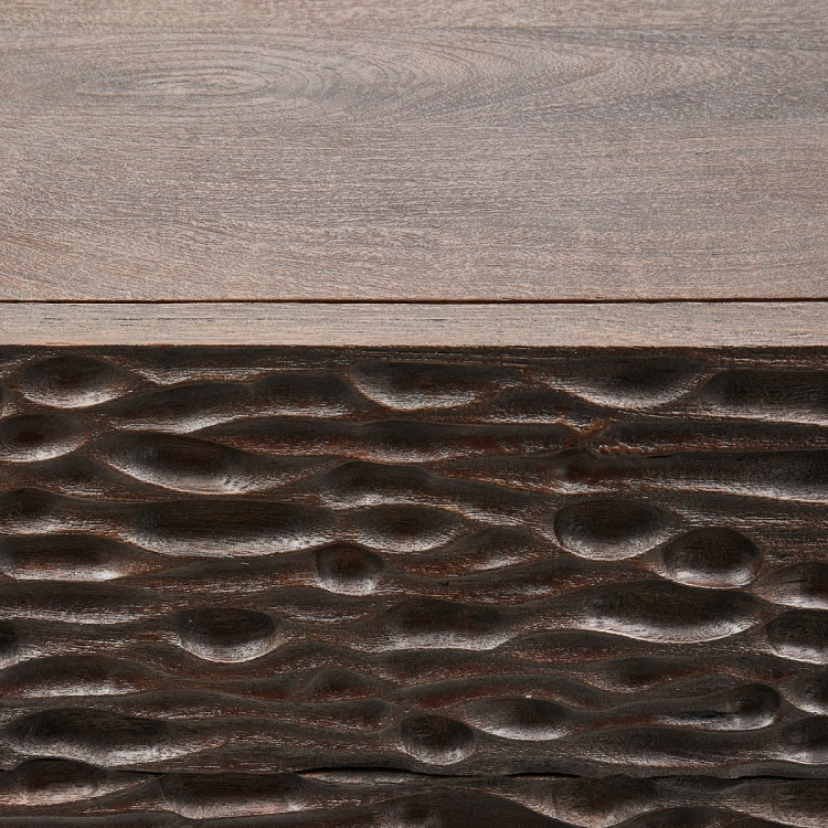 Crumble Carved Mango Wood Side Table with Drawers from Accessories for the Home