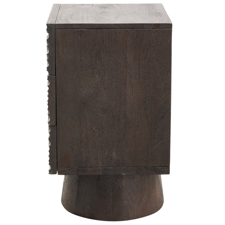 Crumble Carved Mango Wood Side Table with Drawers from Accessories for the Home