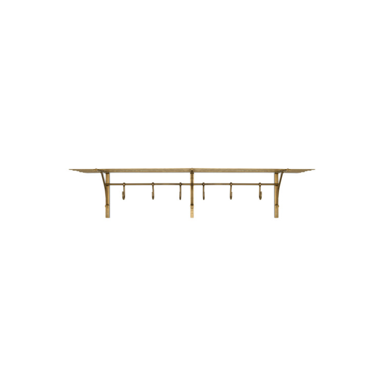 Basti Iron Storage Shelf in Antique Brass from Accessories for the Home