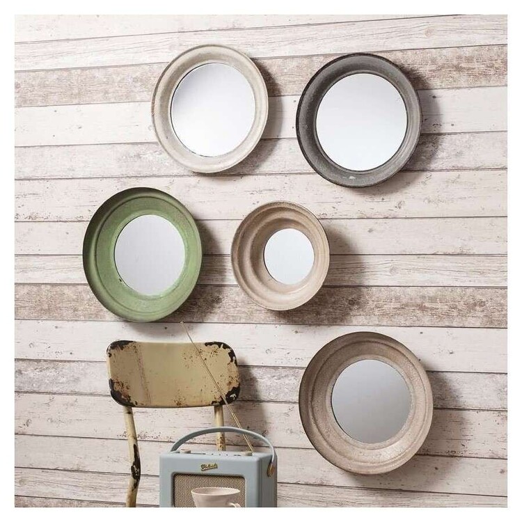 Camden Set of 5 Round Metal Frame Mirrors from Accessories for the Home