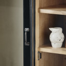 Nordal Viva Black Wood Slim Cabinet with Glass Door from Accessories for the Home