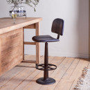 Narwana Leather & Iron Bar Chair- Aged Black from Accessories for the Home