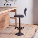 Narwana Leather & Iron Bar Chair- Aged Black from Accessories for the Home