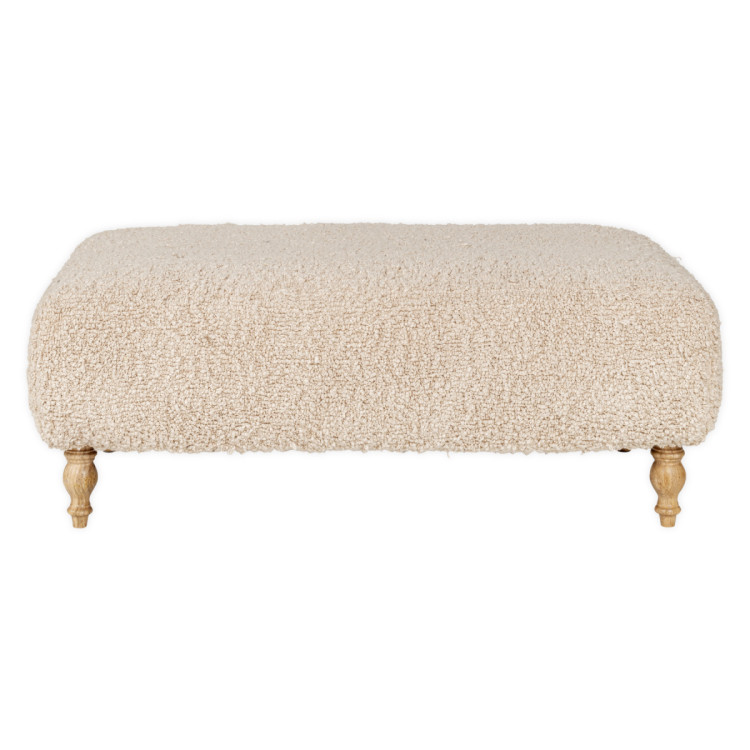Otas Teddy Cotton Ottoman in Off White from Accessories for the Home