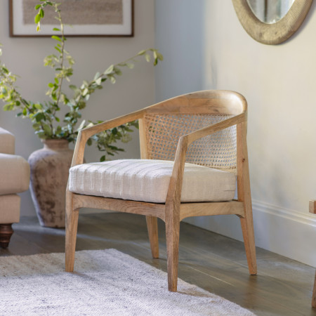 Nabhi Mango Wood & Cane Occasional Chair from Accessories for the Home