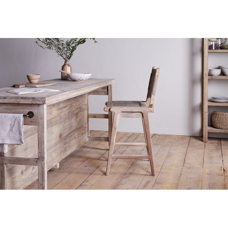 Vinay Woven Jute & Acacia Wood Counter Chair from Accessories for the Home