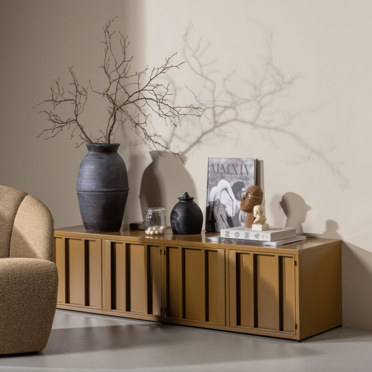 Woood Level Metal TV Cabinet- Honey Yellow or Sand from Accessories for the Home