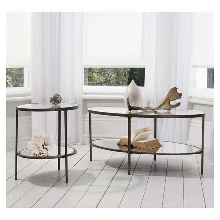 Hudson Aged Bronze Oval Coffee Table from Accessories for the Home 2