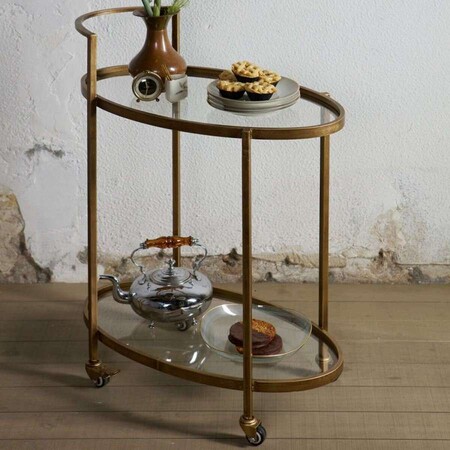BePureHome Push Antique Brass Drinks Trolley from Accessories for the Home
