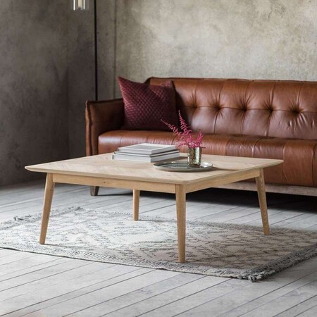 Malmo Chevron Inlay Solid Oak Coffee Table from Accessories for the Home