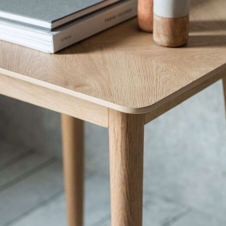 Malmo Chevron Inlay Solid Oak Side Table from Accessories for the Home 2