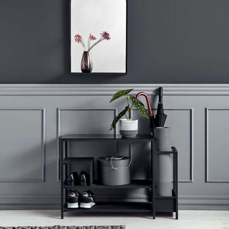 Nordal Iron Shoe Rack with Black Shelves from Accessories for the Home
