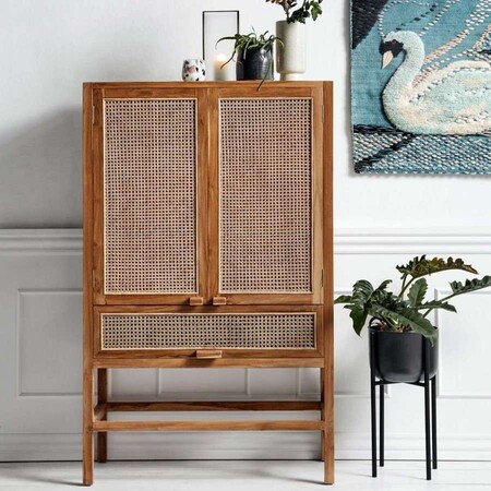 Nordal Open Mesh Teak Wood Cabinet from Accessories for the Home 2