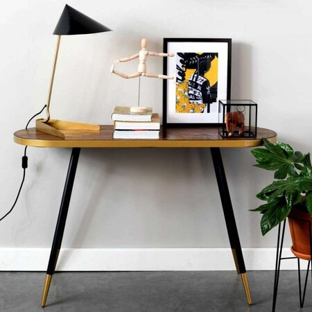 Denise Walnut and Gold Console Table from Accessories for the Home