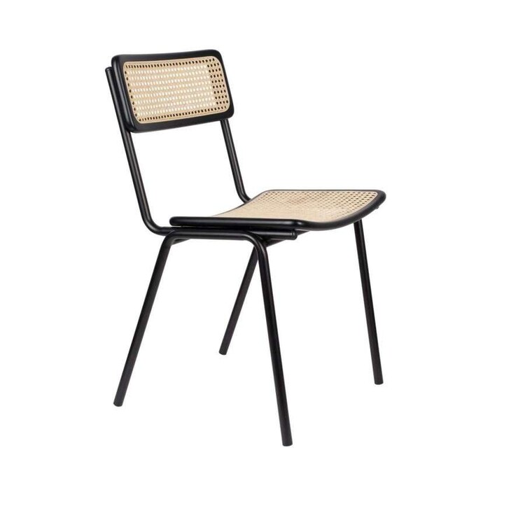 Zuiver Jort Black Rattan Dining Chair from Accessories for the Home